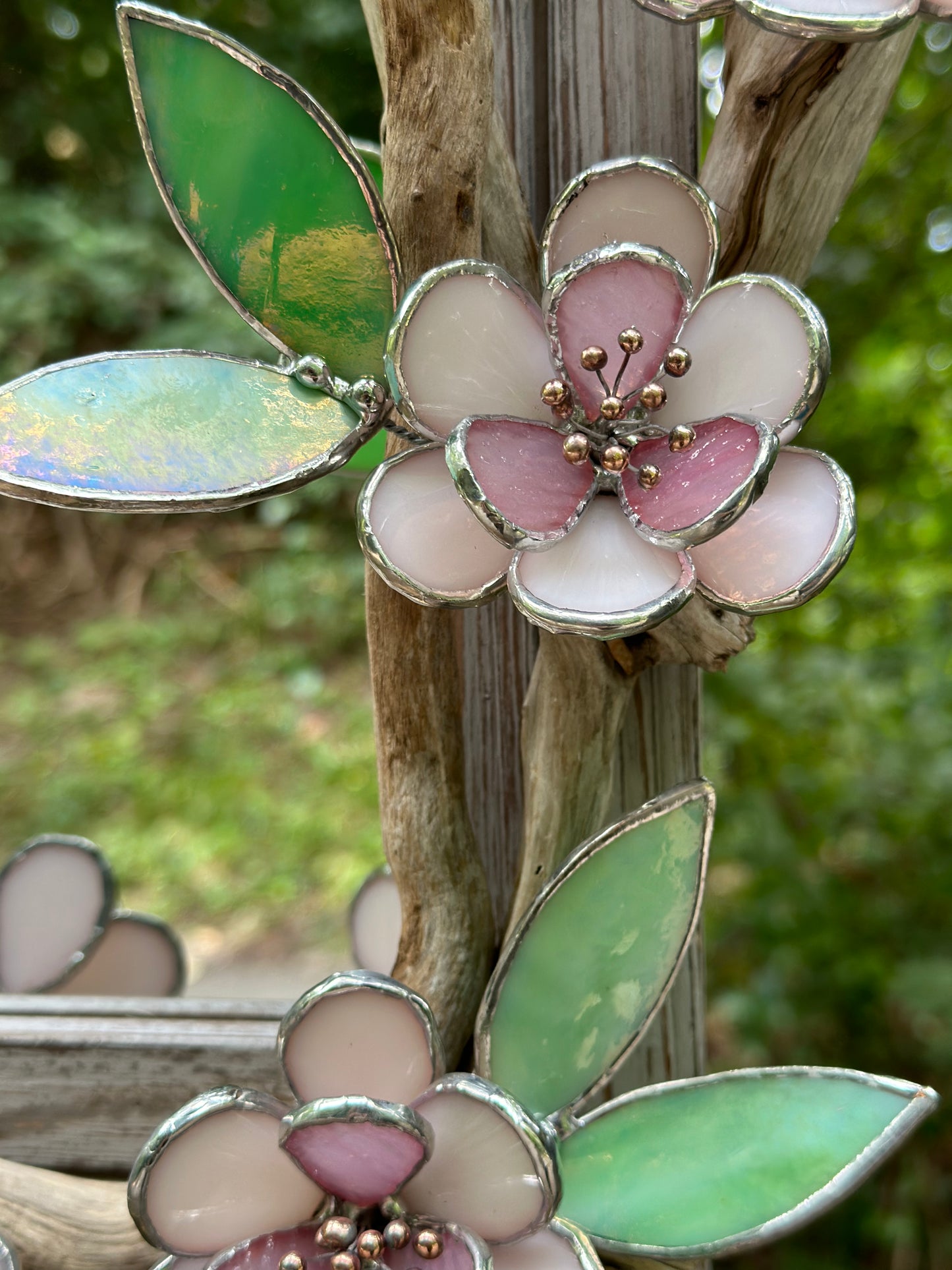 " .Beautiful Sakura Flower Mirror, Cherry blossom, Stained glass Wedding Wall Decor, Christmas gift, Suncatcher, available