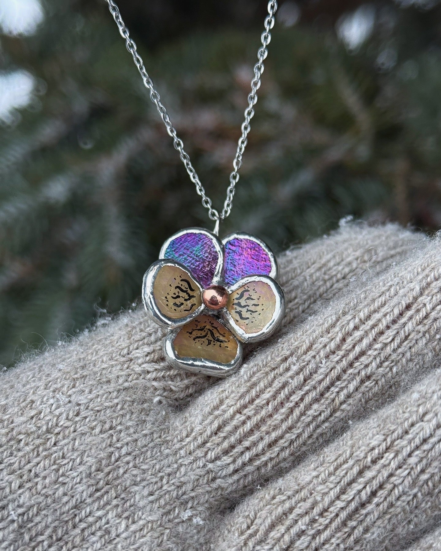 " . CHOOSE COLOR “EARRINGS Pansy flower” Stained glass tropical flower 3D, art jewelry