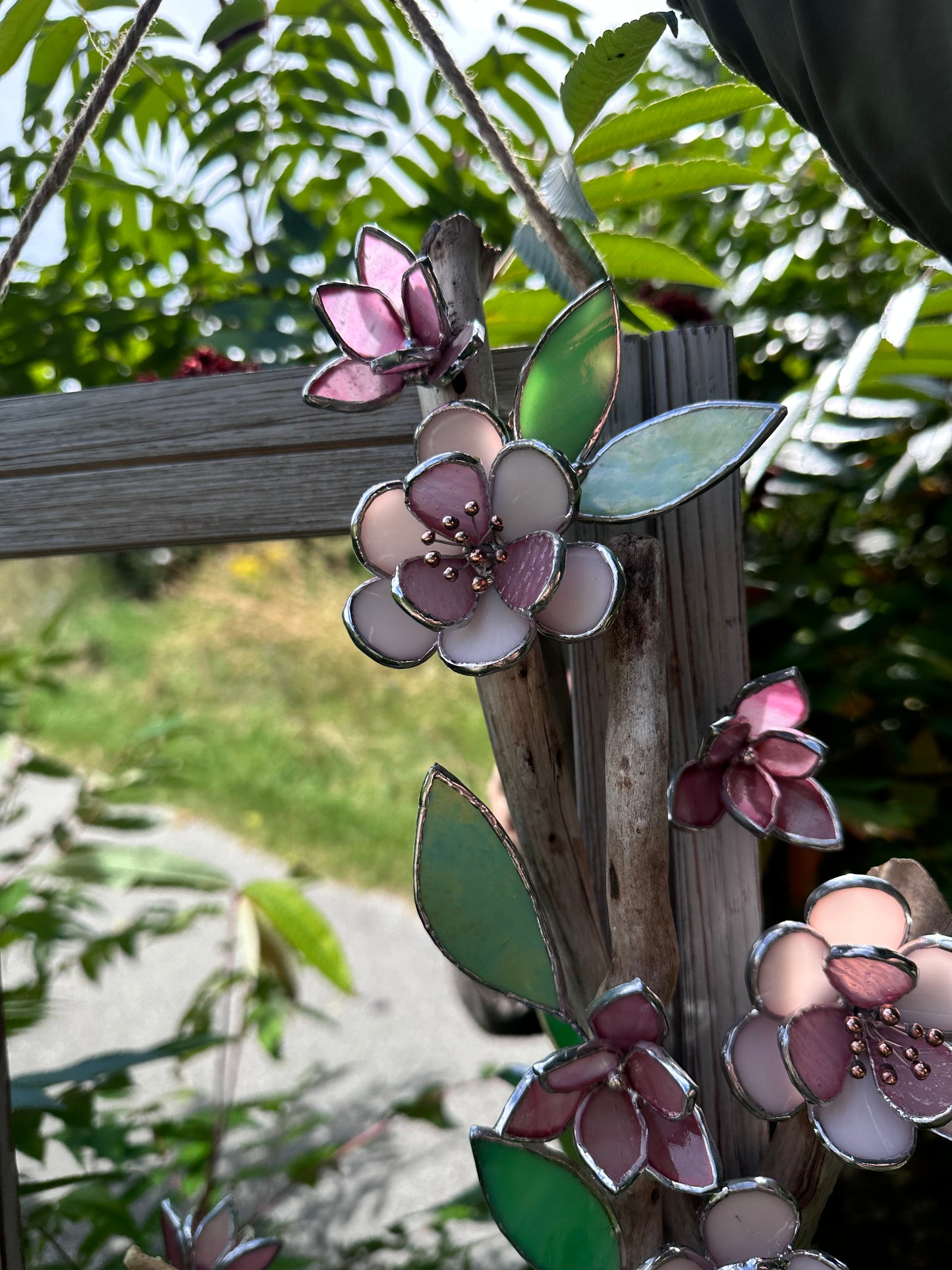 " .Beautiful Sakura Flower Mirror, Cherry blossom, Stained glass Wedding Wall Decor, Christmas gift, Suncatcher, available