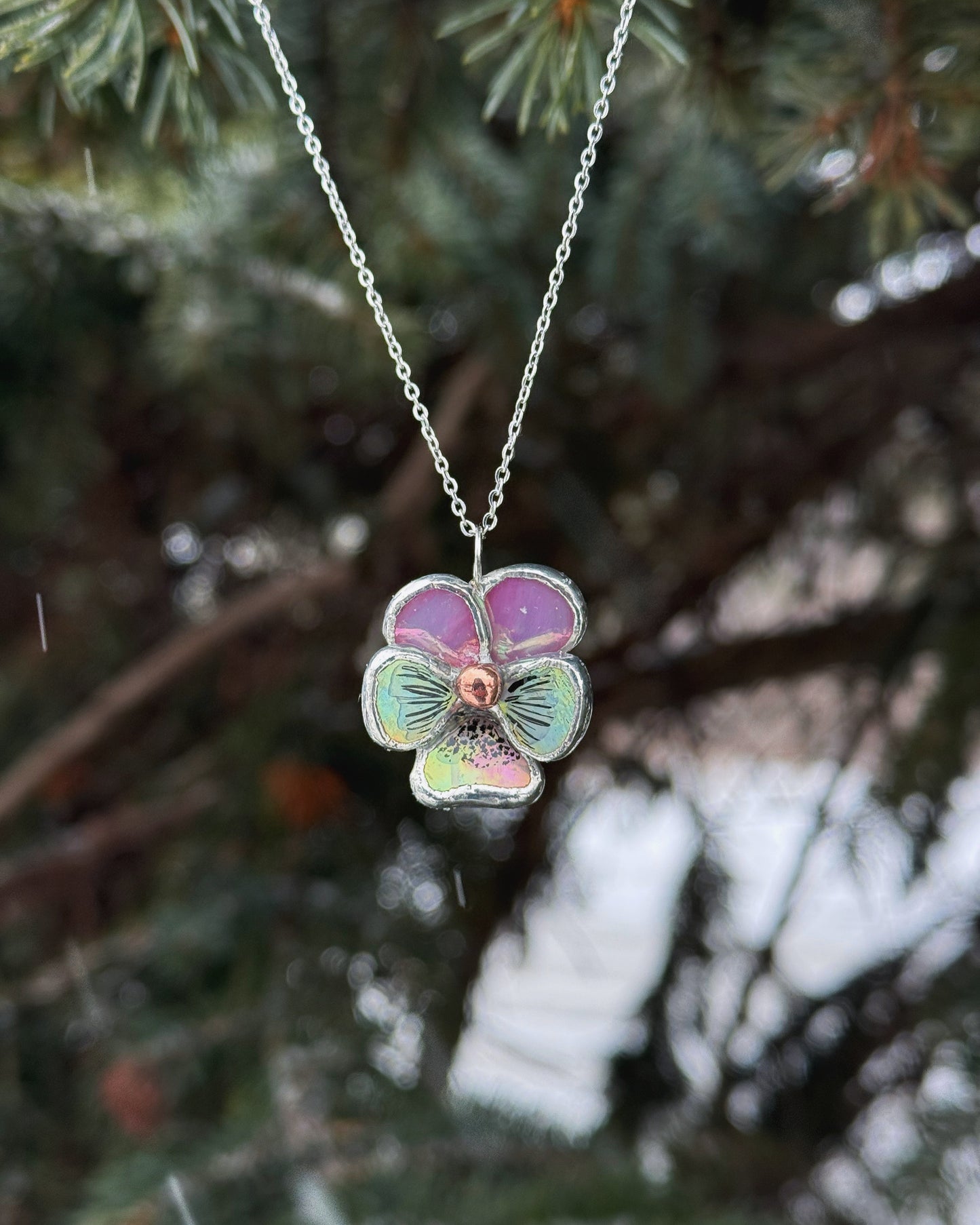 " . CHOOSE COLOR “EARRINGS Pansy flower” Stained glass tropical flower 3D, art jewelry