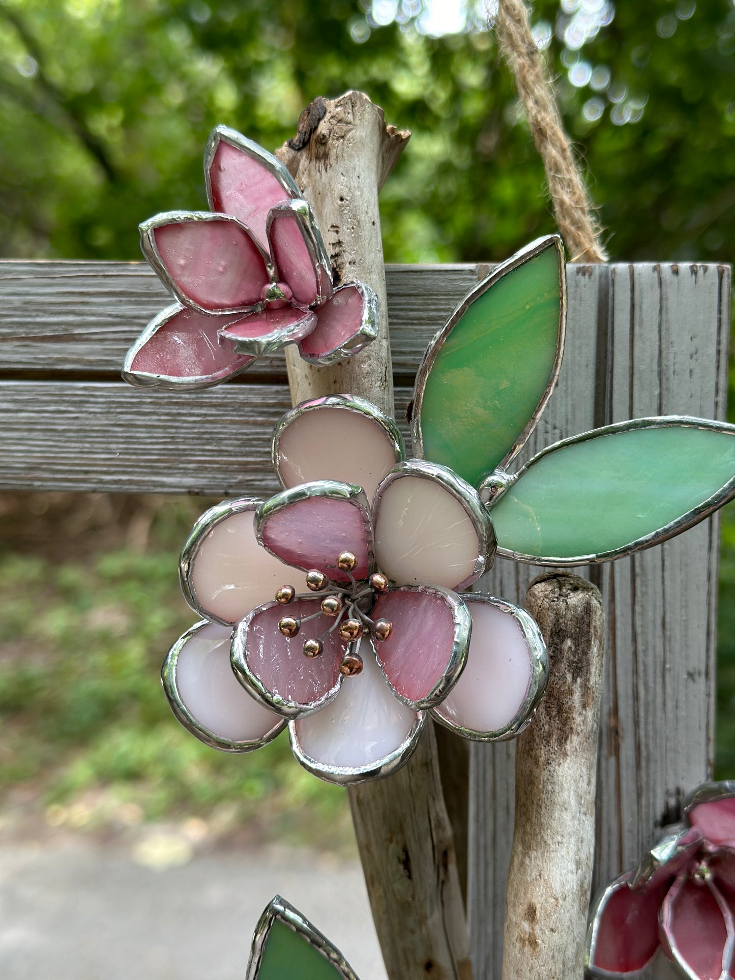 " .Beautiful Sakura Flower Mirror, Cherry blossom, Stained glass Wedding Wall Decor, Christmas gift, Suncatcher, available