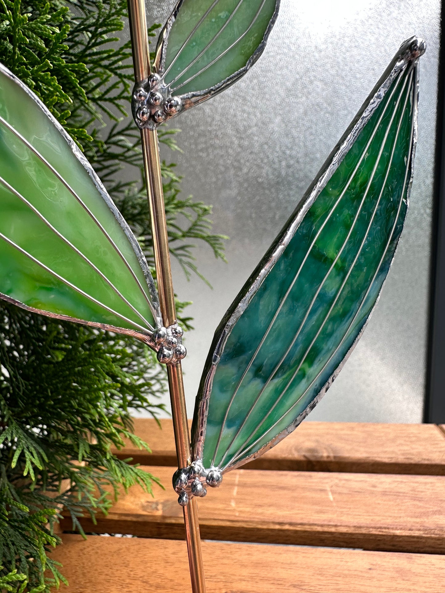 " . Lily Multicolour Iridescent", Stained glass tropical flower 3D, Sun catcher, Table plant decor, Garden stake, wedding decor, Christmas gift