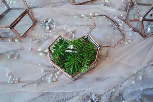Engagement Stained glass Wedding ring box, Valentine’s Day gift, Jewelry box