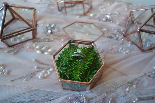 Engagement Stained glass Wedding ring box, Valentine’s Day gift, Jewelry box