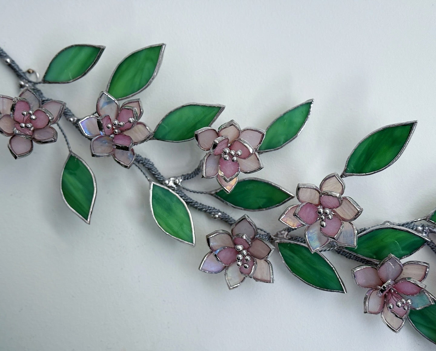 .Beautiful Sakura Stained Brunch, Wall Decor, Glass Suncatcher Wall Decor ready