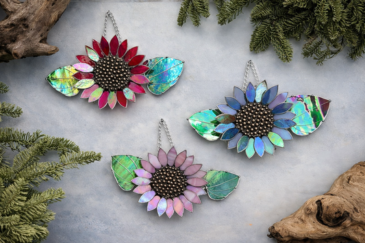 "  . CHOOSE COLOR Sunflower Wall Decor", stained glass wall decor, tropical flower 3D, Sun catcher, Plant decor