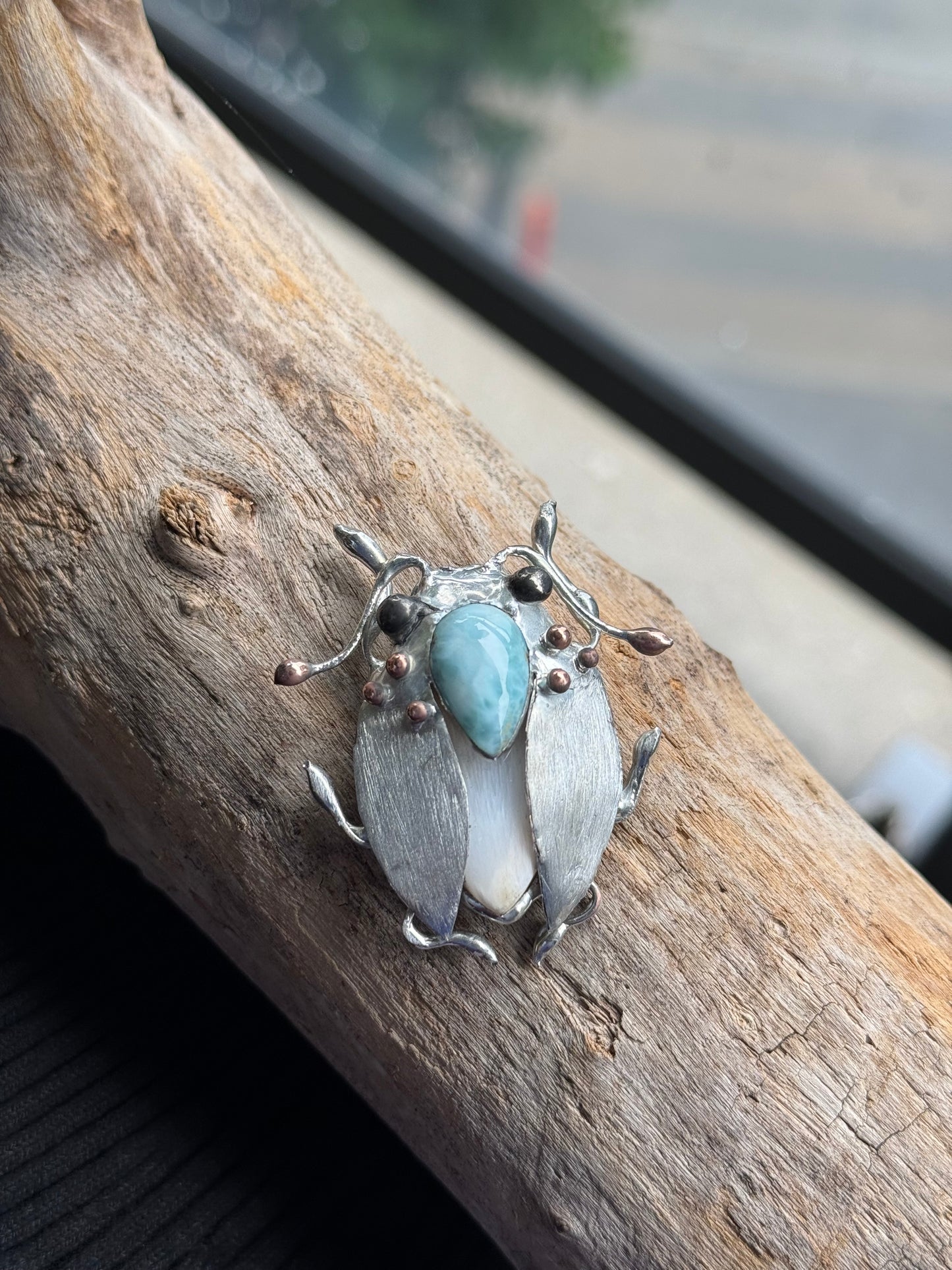 CHOOSE INSECT Brooch or Necklace Beetle with Gemstones, Artisan Jewelry Bug