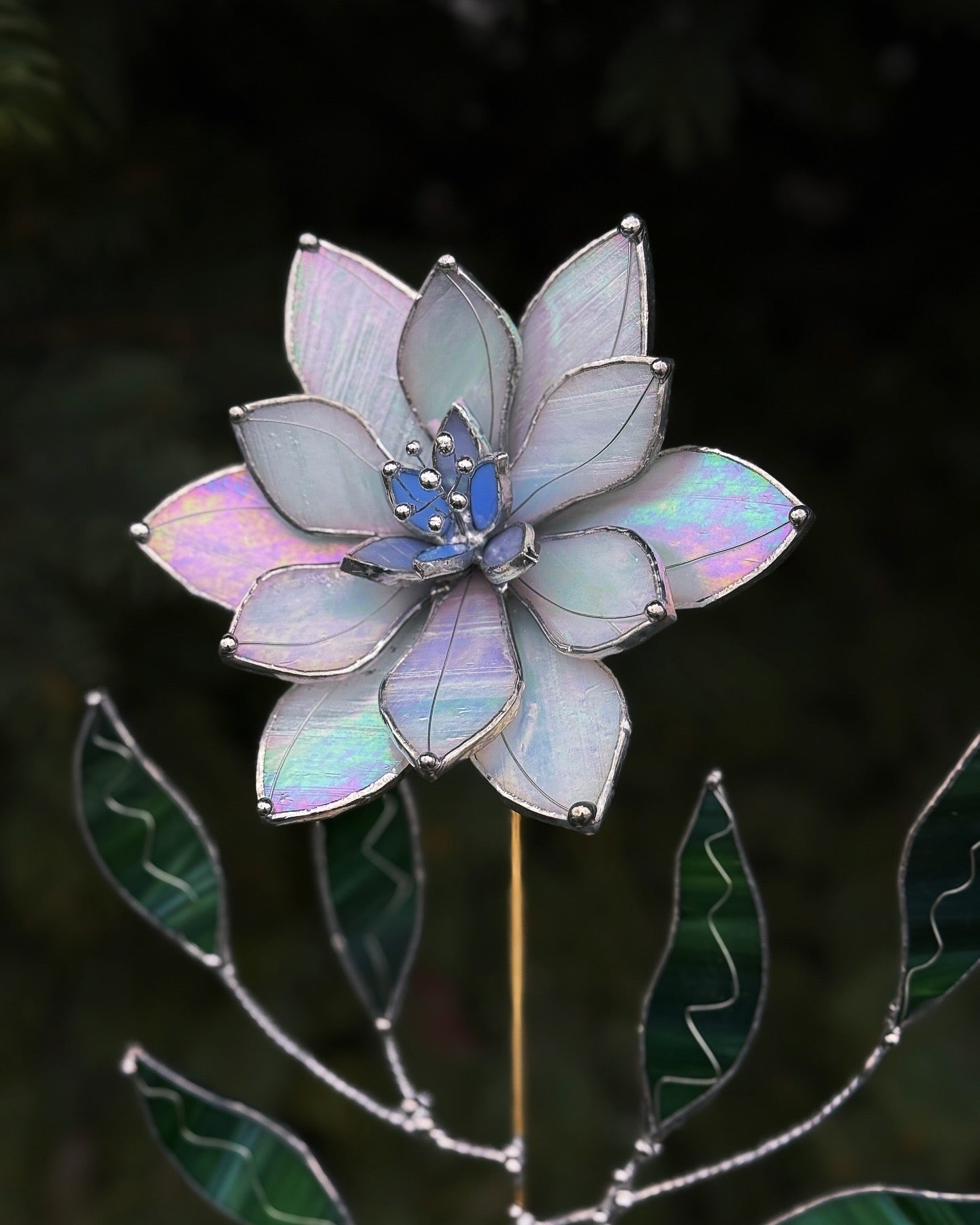 lily flower 3d CHOOSE COLOR Lily Flower in Pot Stained Glass 3D Handmade Home Decor