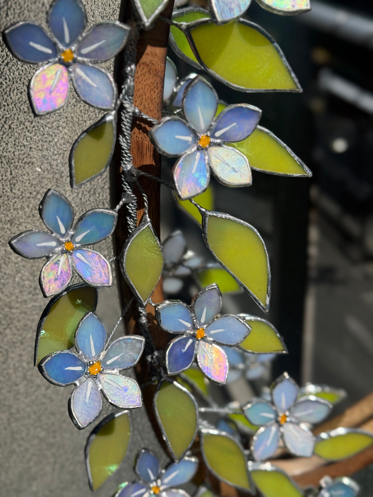 Flower Mirrors Set of 3, Stained glass Flower Mirror, 3D Botanical Floral Wall Art ready new