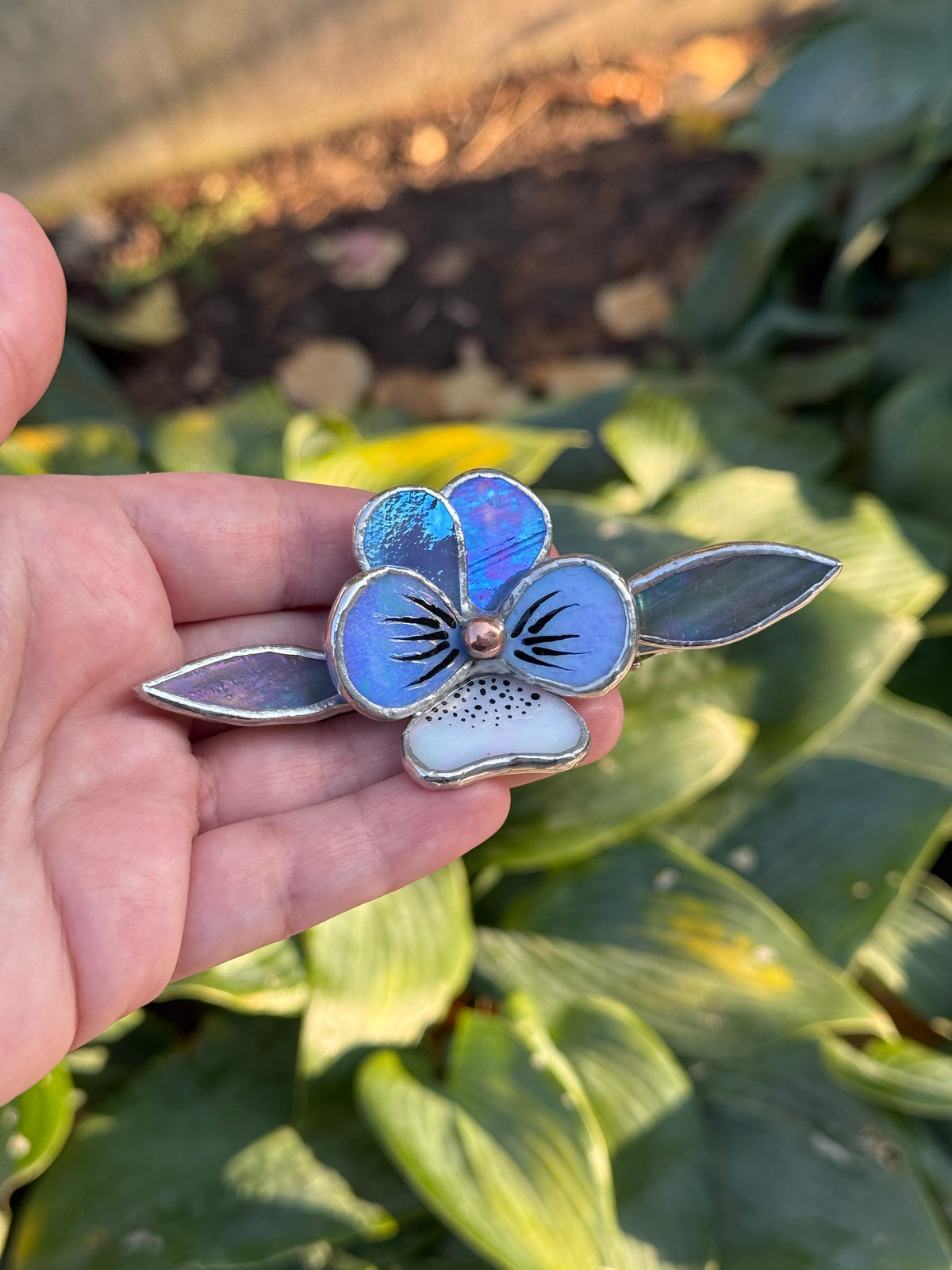 .CHOOSE FLOWER TYPE, Hair CLIP, Stained Glass Botanical Modern Floral Jewelry