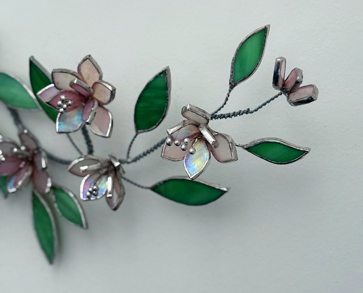 .Beautiful Sakura Stained Brunch, Wall Decor, Glass Suncatcher Wall Decor ready