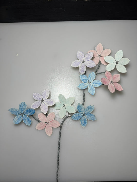 CUSTOM ORDER for Susan, FORGET ME NOT Brunch Stained glass Handcrafted Floral Home Decor