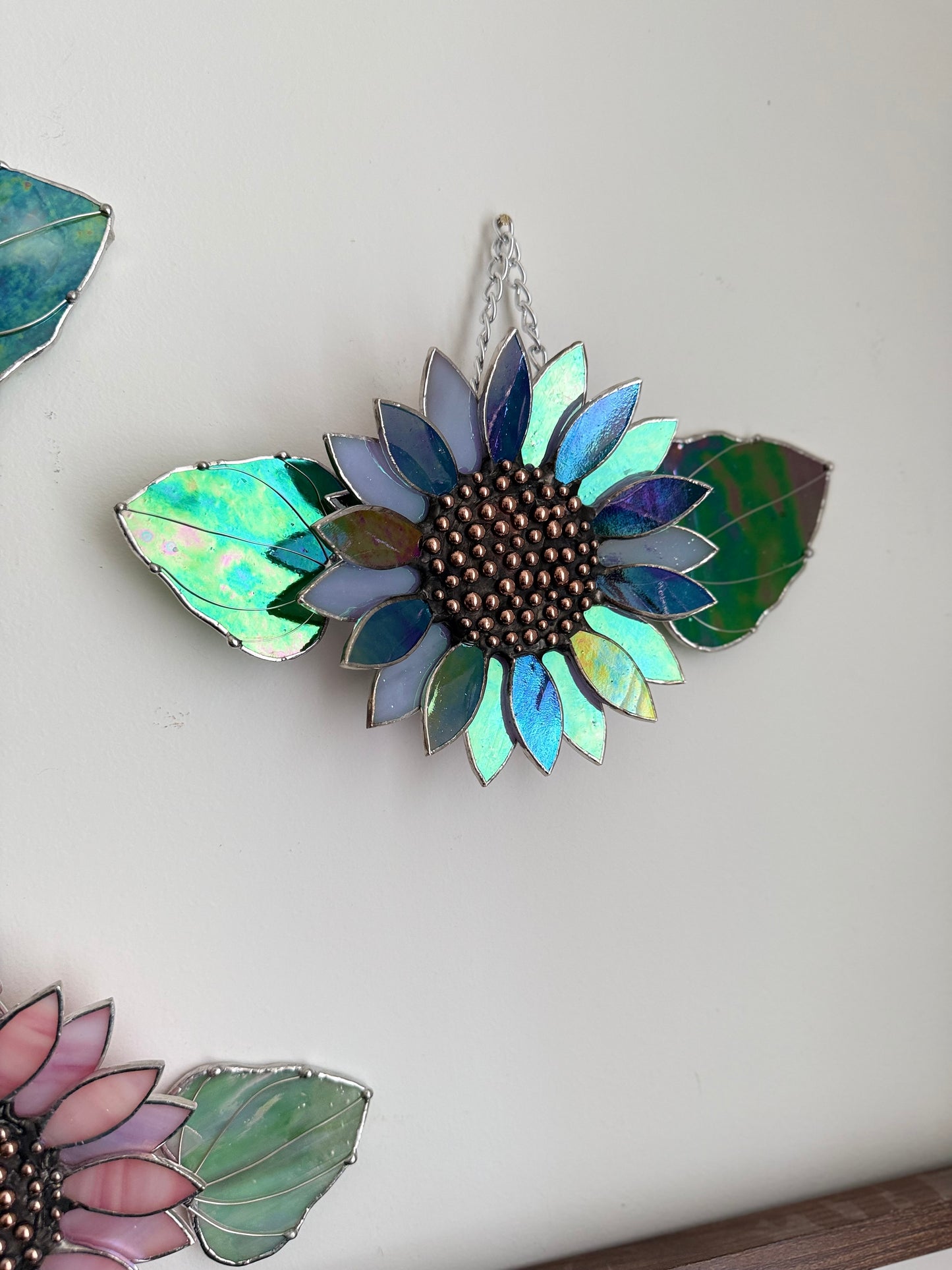 Sunflower Lavender Dreams, Stained Glass Suncatcher, Wall Art Decor ready