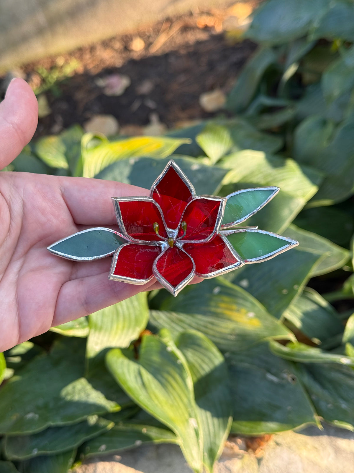 .CHOOSE FLOWER TYPE, Hair CLIP, Stained Glass Botanical Modern Floral Jewelry