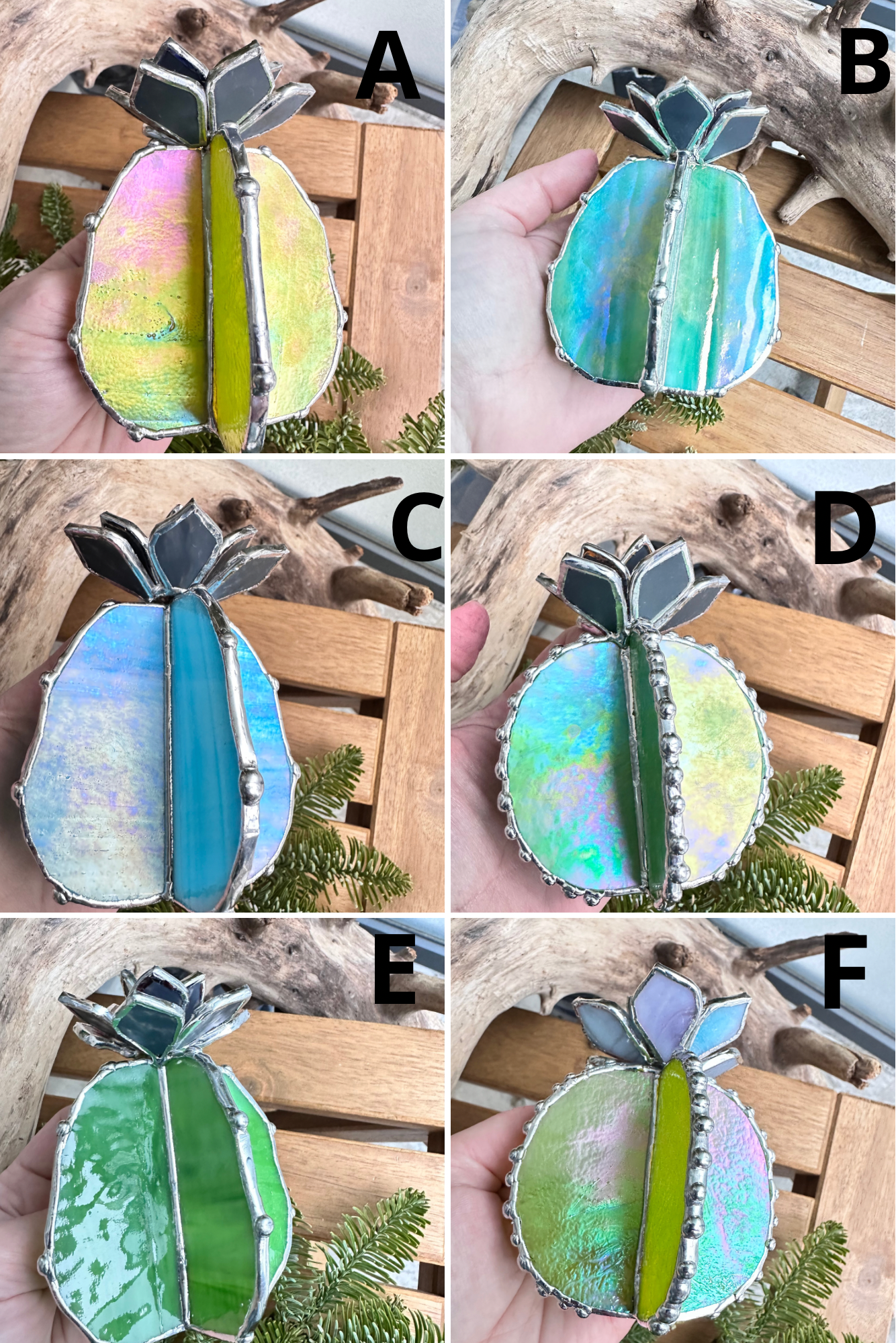 "Cactus XL SELECT FLOWER and BASE", Stained glass, Succulent 3D Cacti house plant for flower pot Sun catcher glass art wedding