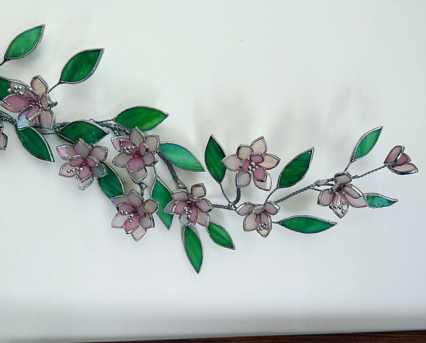 .Beautiful Sakura Stained Brunch, Wall Decor, Glass Suncatcher Wall Decor ready
