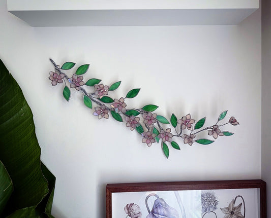 .Beautiful Sakura Stained Brunch, Wall Decor, Glass Suncatcher Wall Decor ready