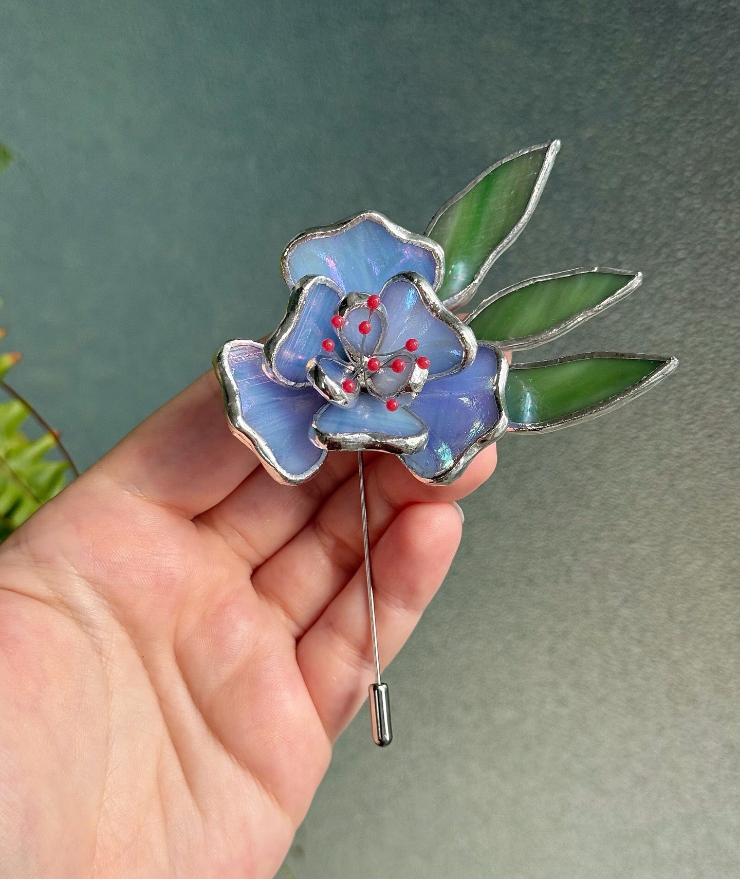 .HairPin Stained Glass Peony Flower CHOOSE COLOR Handmade Accessories