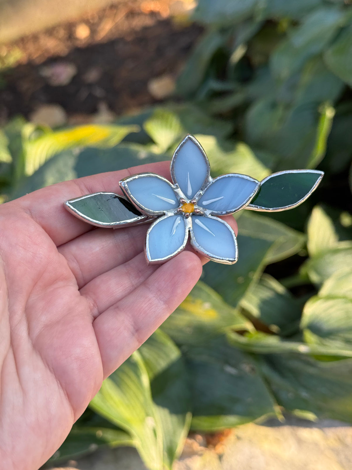 .CHOOSE FLOWER TYPE, Hair CLIP, Stained Glass Botanical Modern Floral Jewelry