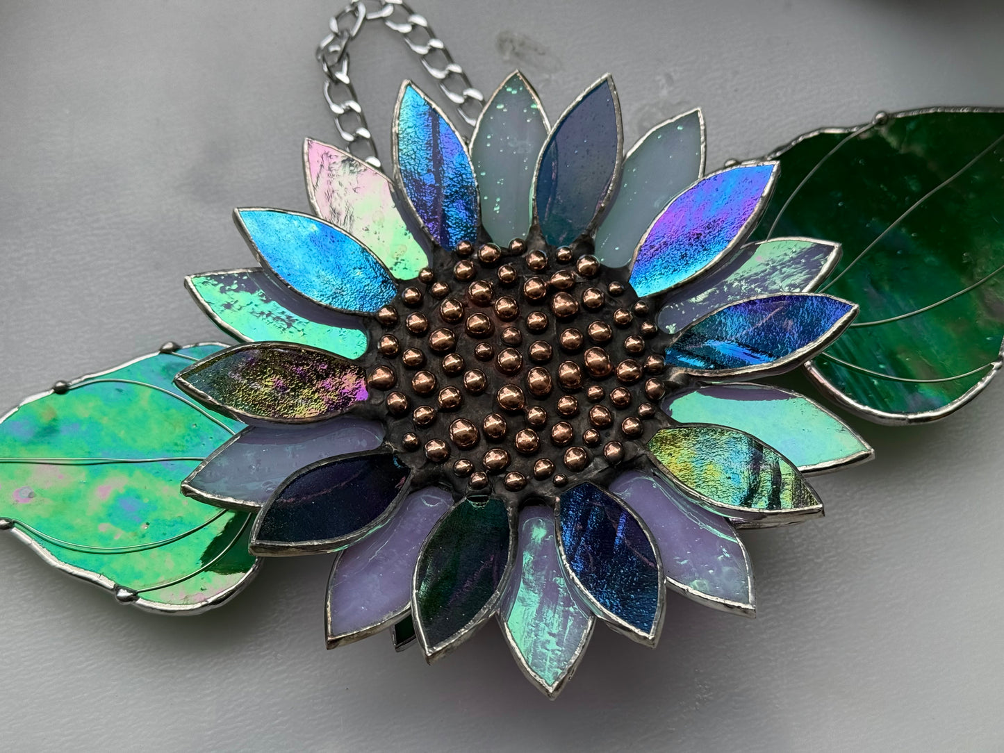 Sunflower Lavender Dreams, Stained Glass Suncatcher, Wall Art Decor ready