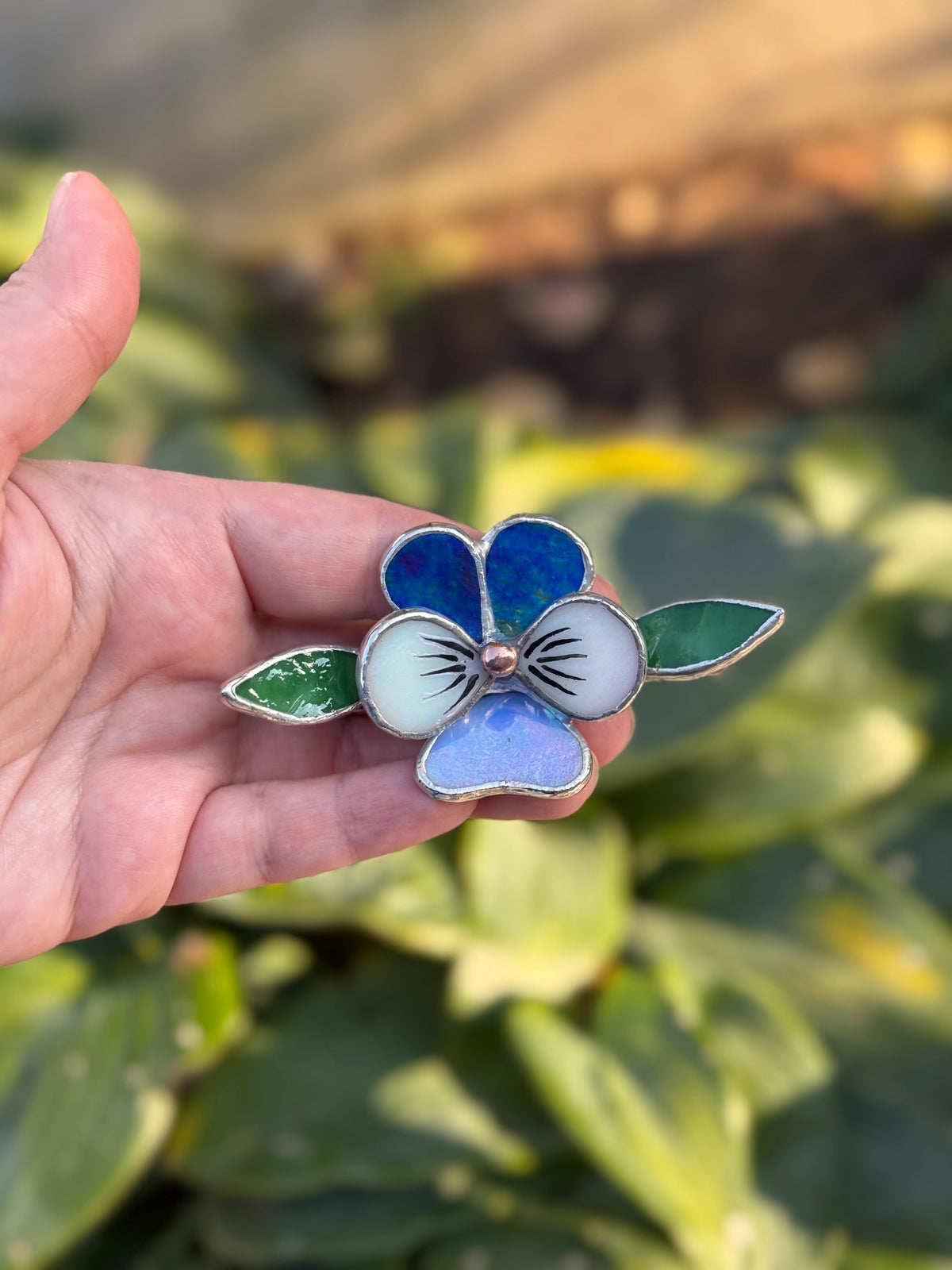 .CHOOSE FLOWER TYPE, Hair CLIP, Stained Glass Botanical Modern Floral Jewelry