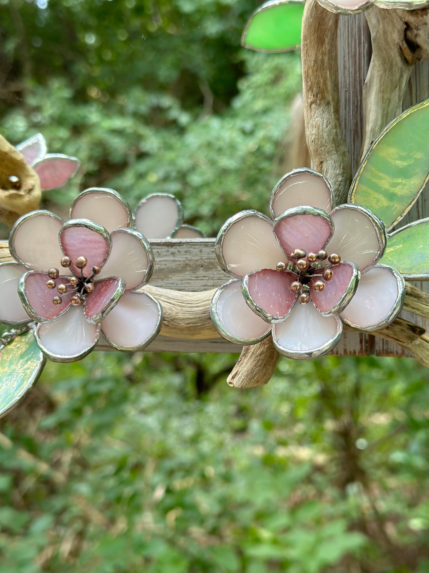 " . Beautiful Sakura Flower Mirror, Cherry blossom, Stained glass Wedding Wall Decor, Christmas gift, Suncatcher