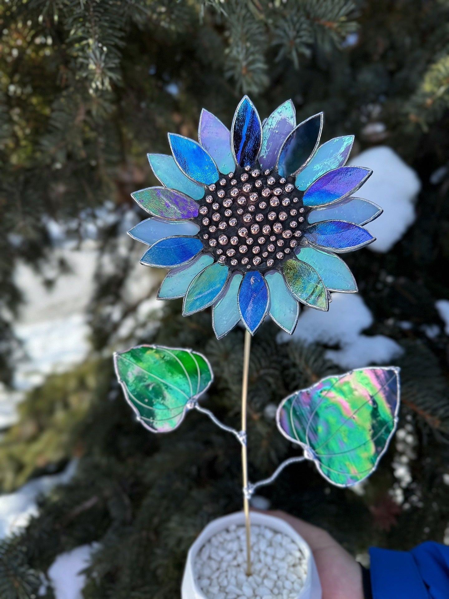 Lavender Dreams Sunflower,3D Stained Glass Suncatcher, Botanical Decor