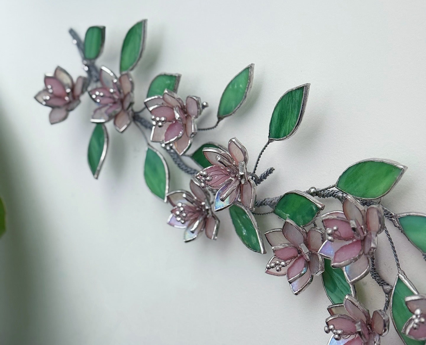 .Beautiful Sakura Stained Brunch, Wall Decor, Glass Suncatcher Wall Decor ready