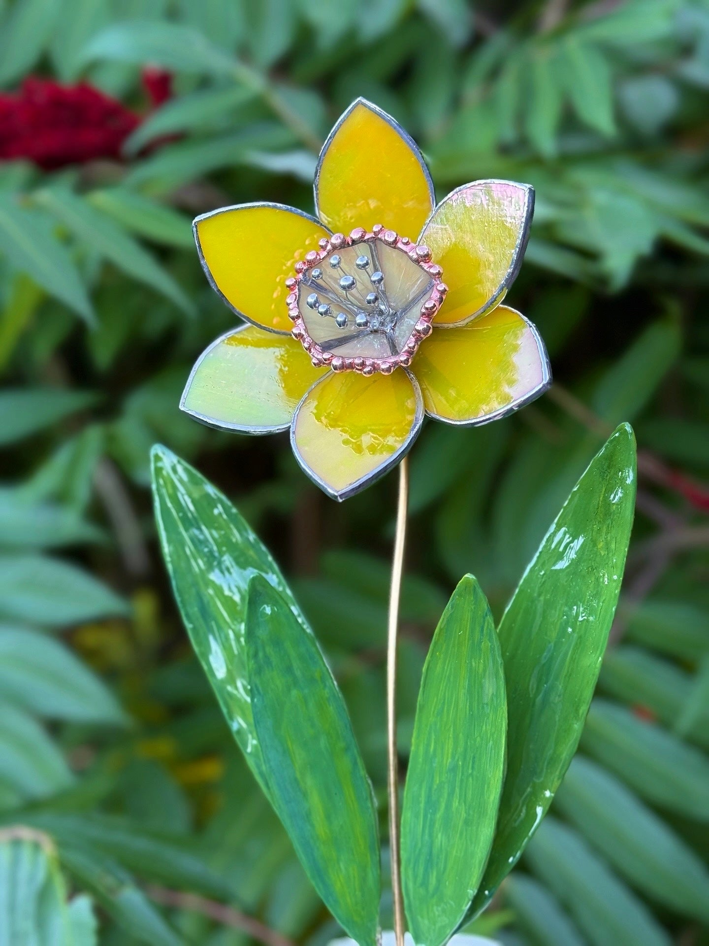 Lemon Yellow Lumi Daffodil Flower Stained glass tropical flower new