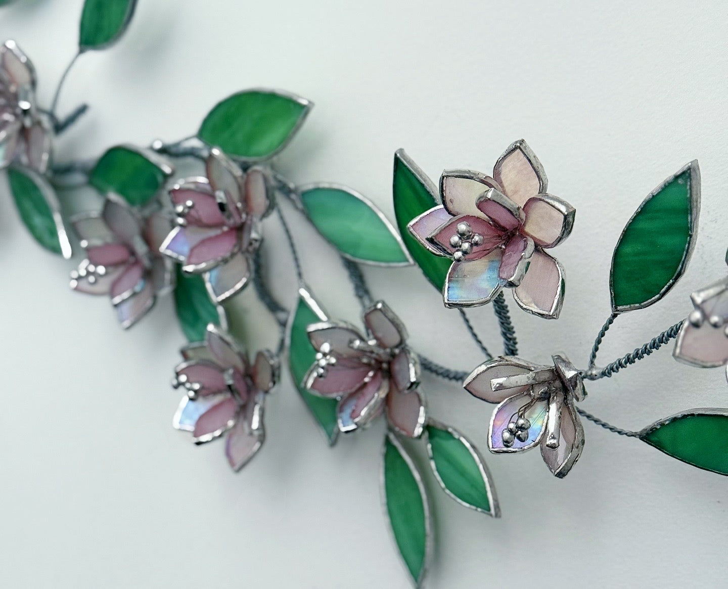 .Beautiful Sakura Stained Brunch, Wall Decor, Glass Suncatcher Wall Decor ready