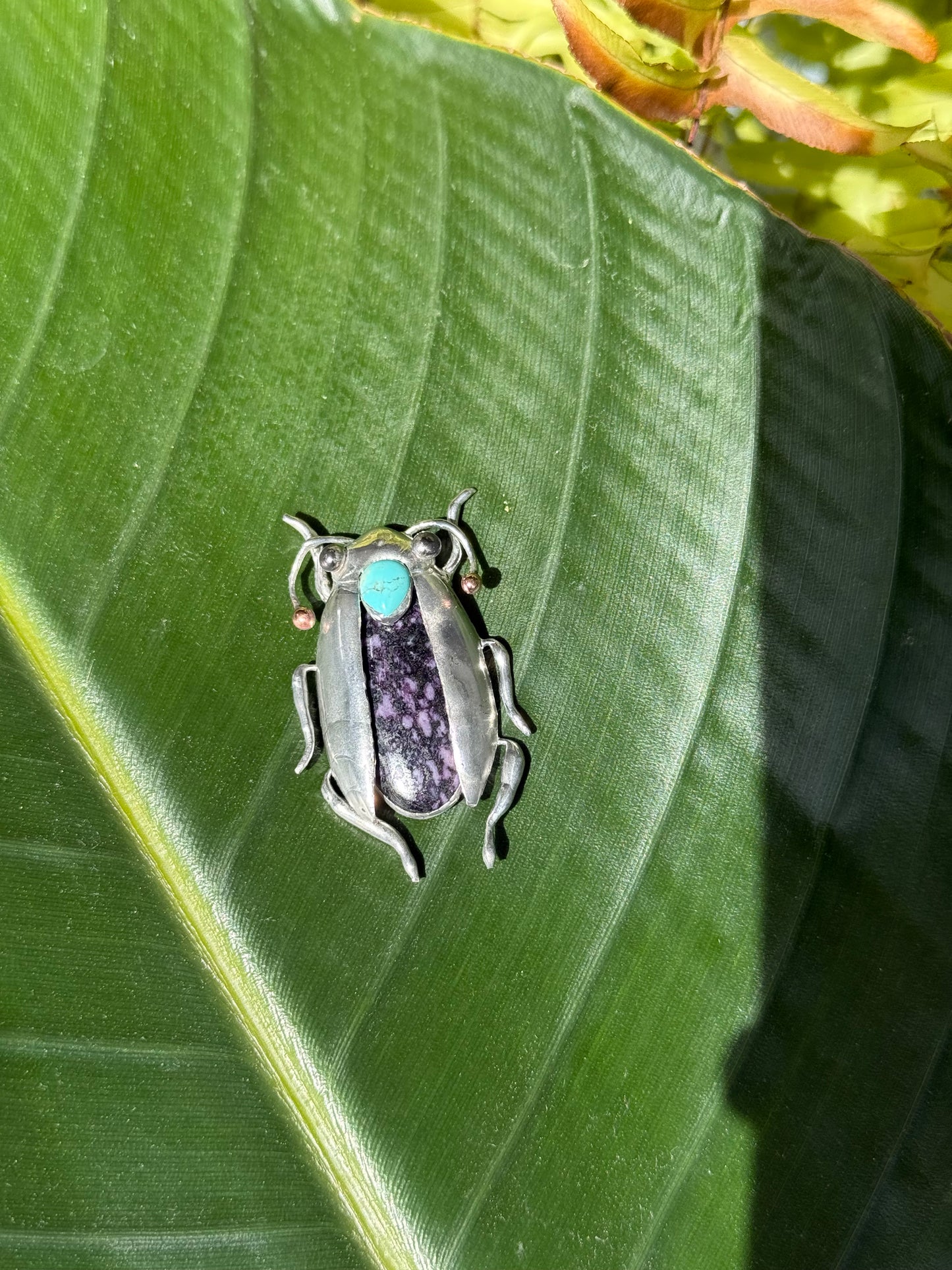 CHOOSE INSECT Brooch or Necklace Beetle with Gemstones, Artisan Jewelry Bug