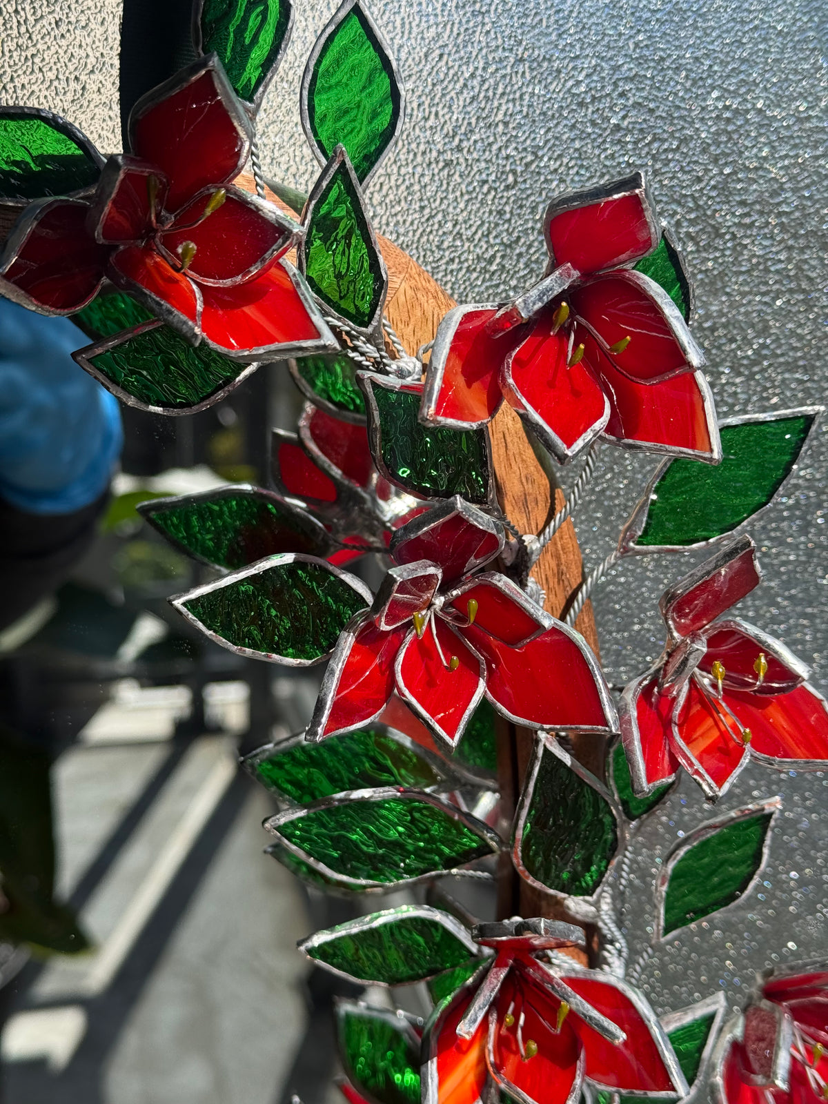 Flower Mirrors Set of 3, Stained glass Flower Mirror, 3D Botanical Floral Wall Art ready new