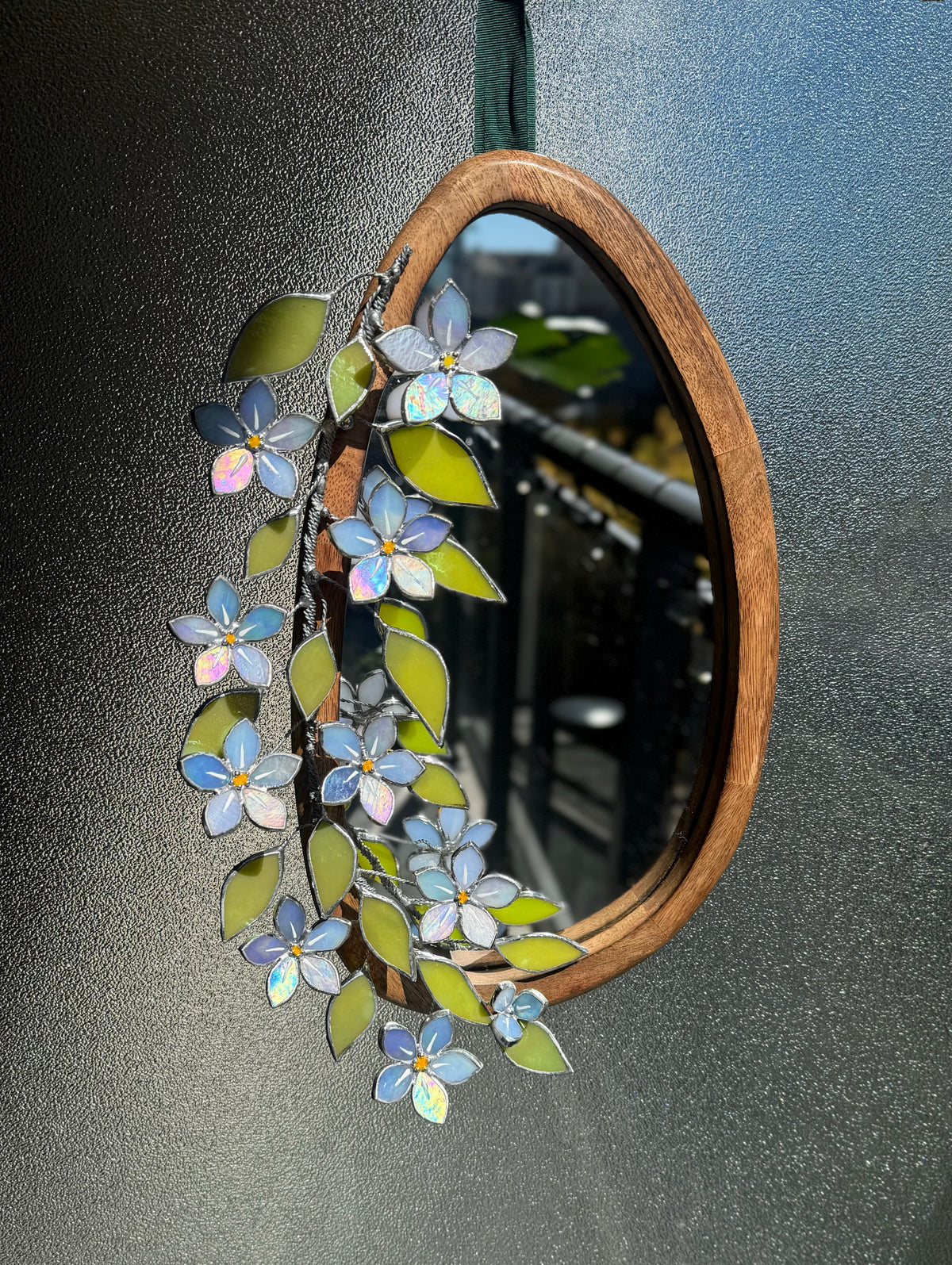 Flower Mirrors Set of 3, Stained glass Flower Mirror, 3D Botanical Floral Wall Art ready new