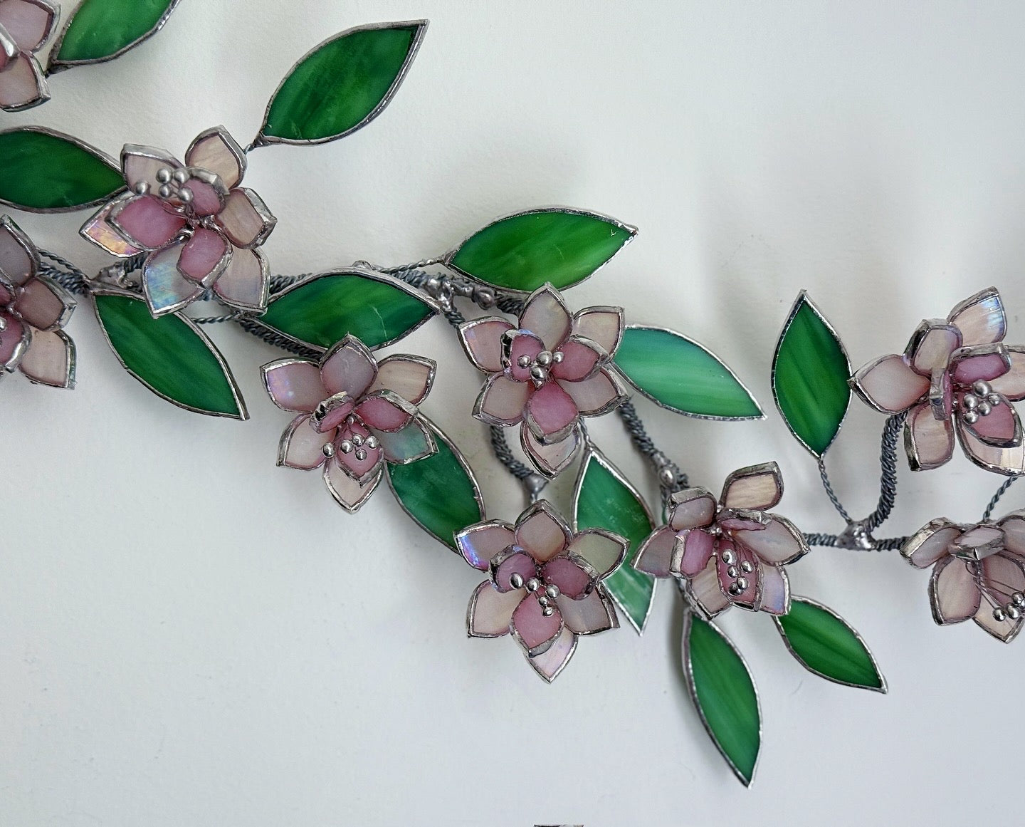 .Beautiful Sakura Stained Brunch, Wall Decor, Glass Suncatcher Wall Decor ready