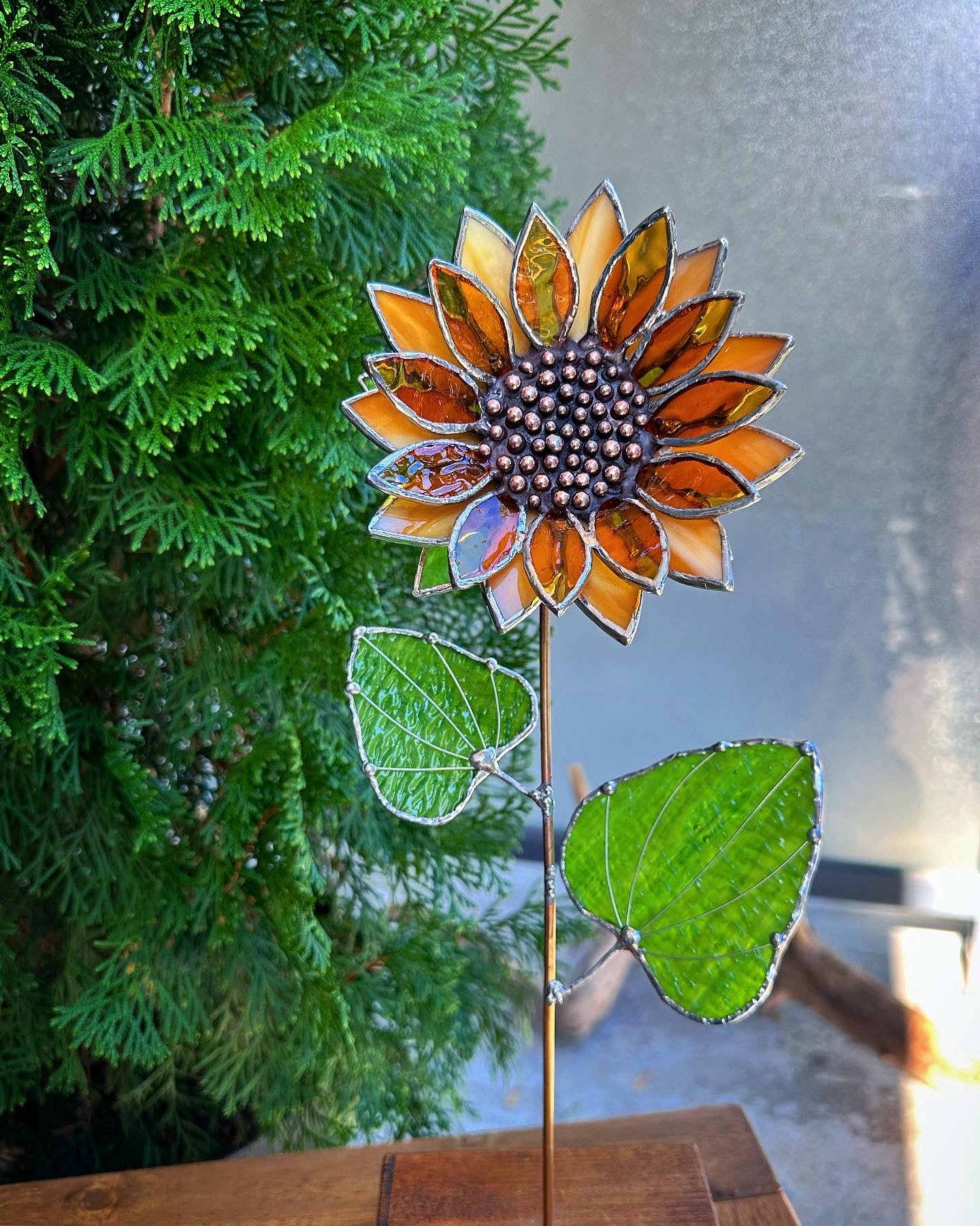 Garden Glass Flowers, Yard Sun Catcher, Garden Yard Art popular and outdoor Garden sun catcher with repurposed glass