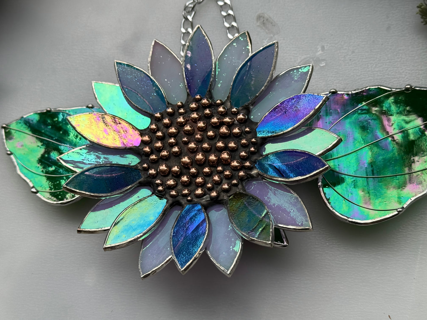 Sunflower Lavender Dreams, Stained Glass Suncatcher, Wall Art Decor ready