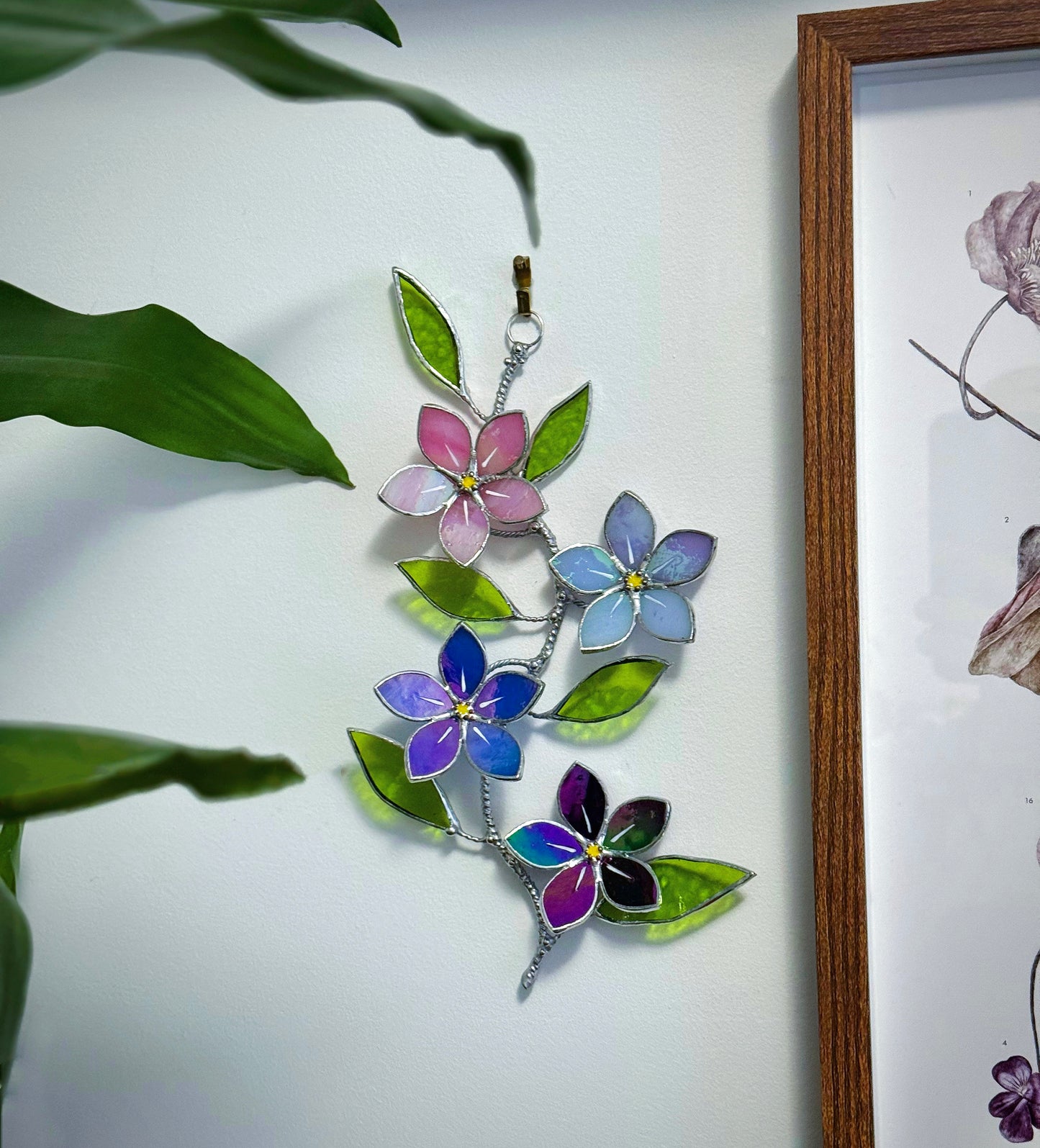 " . Forget me not flower Gradient Wall Pendant, Stained glass Decorative ORNAMENT, Walldecoration, Suncatcher