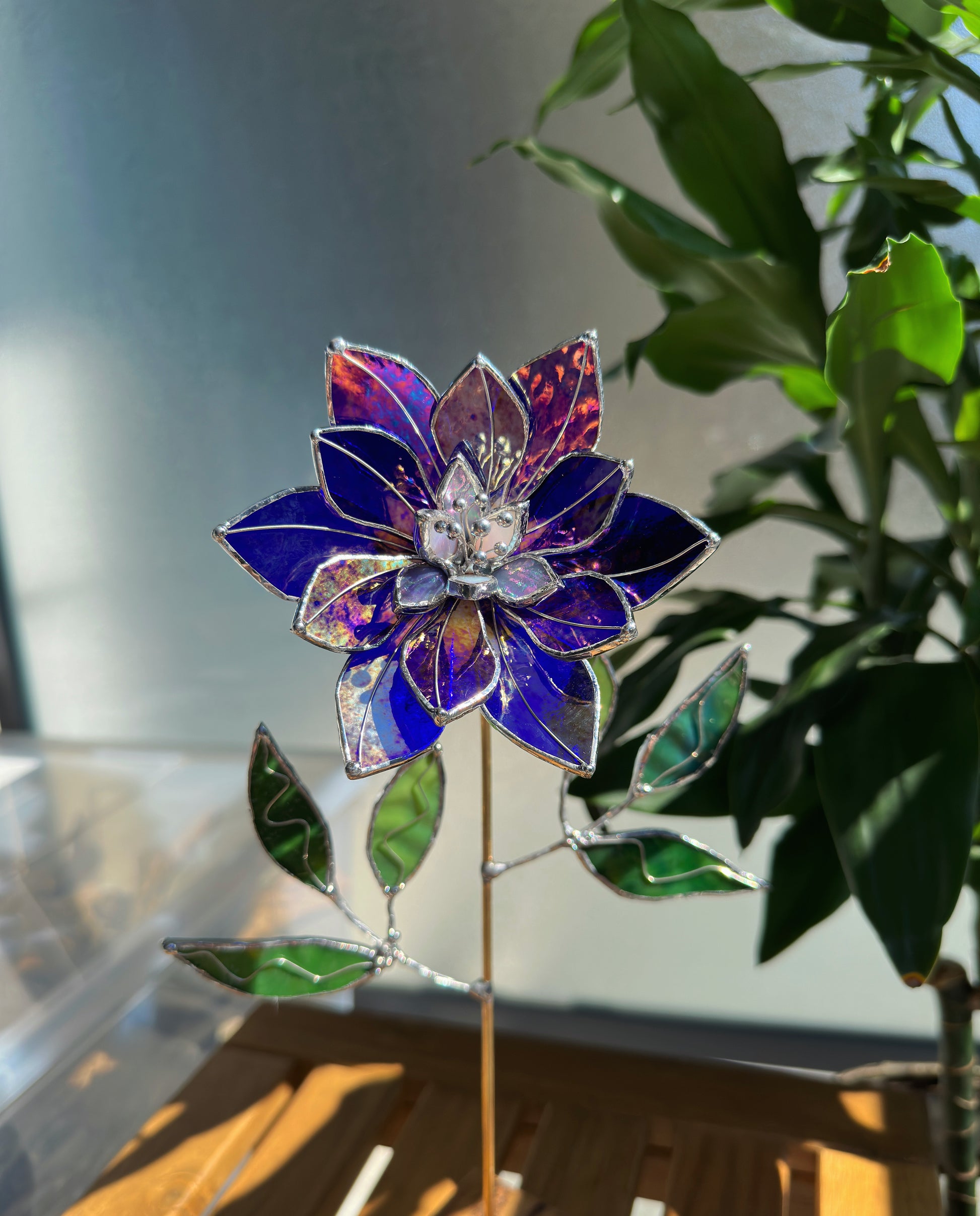 Colorful crystal flowers in glass nature 3D by xRebelYellx on