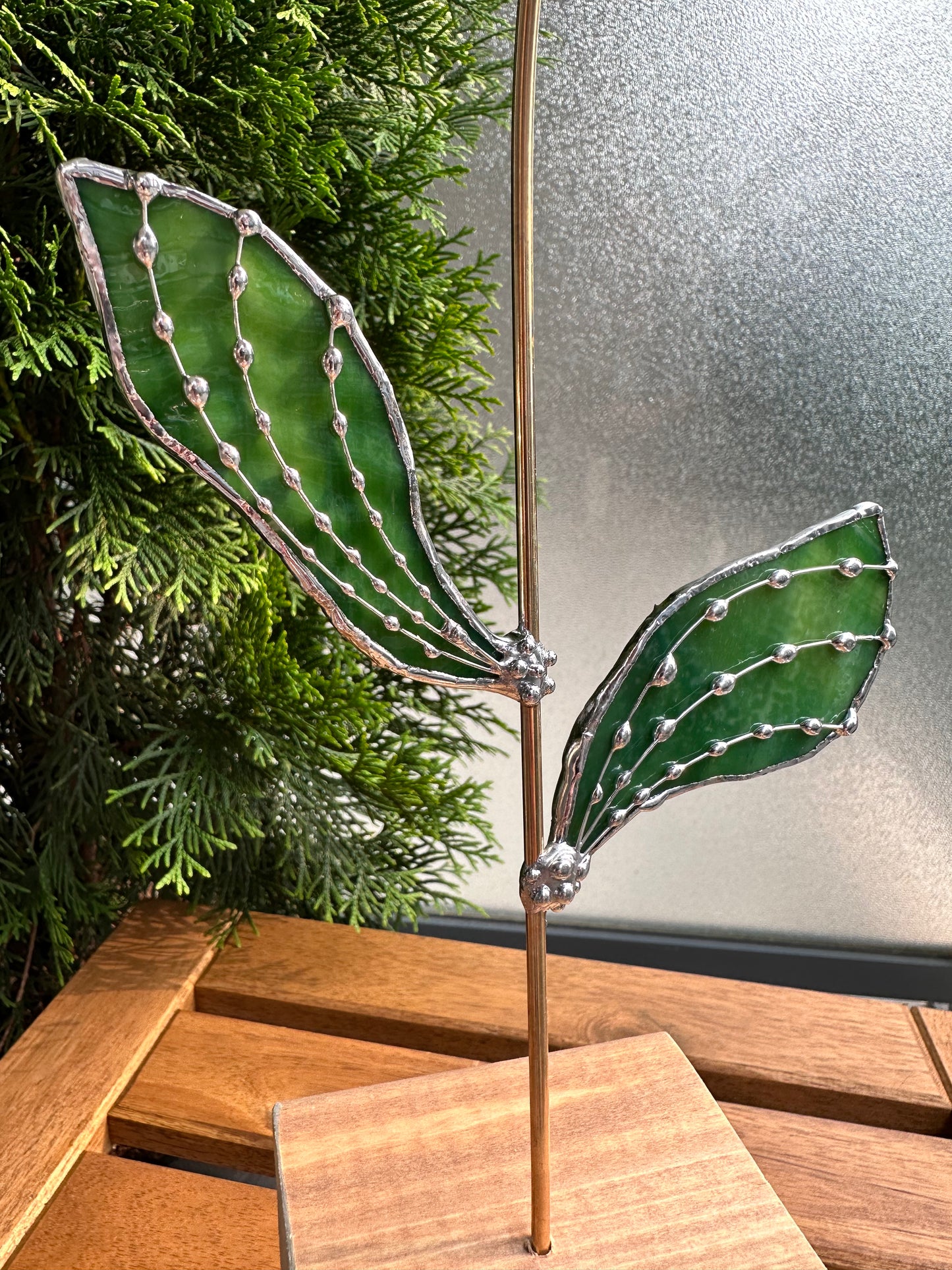 " . Lavender Iridescent Tropical flower 3D, Stained glass tropical flower 3D, Sun catcher, Table plant decor, Garden stake, wedding decor, Christmas gift