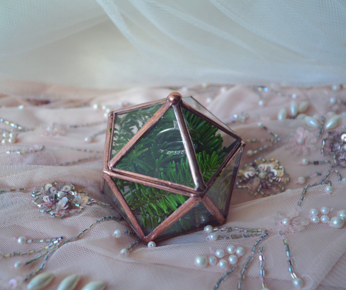 Engagement Stained glass Wedding ring box, Valentine’s Day gift, Jewelry box