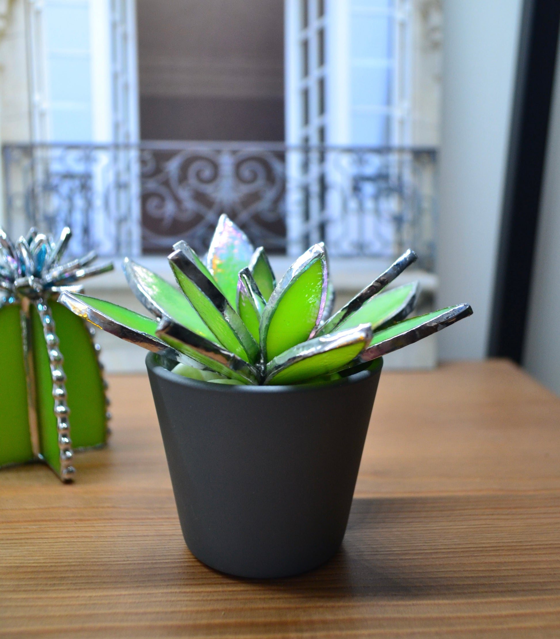 stained glass succulents for sale Stained glass Succulent 3D design house plant for flower pot gift, gla – Aura-Terrariums