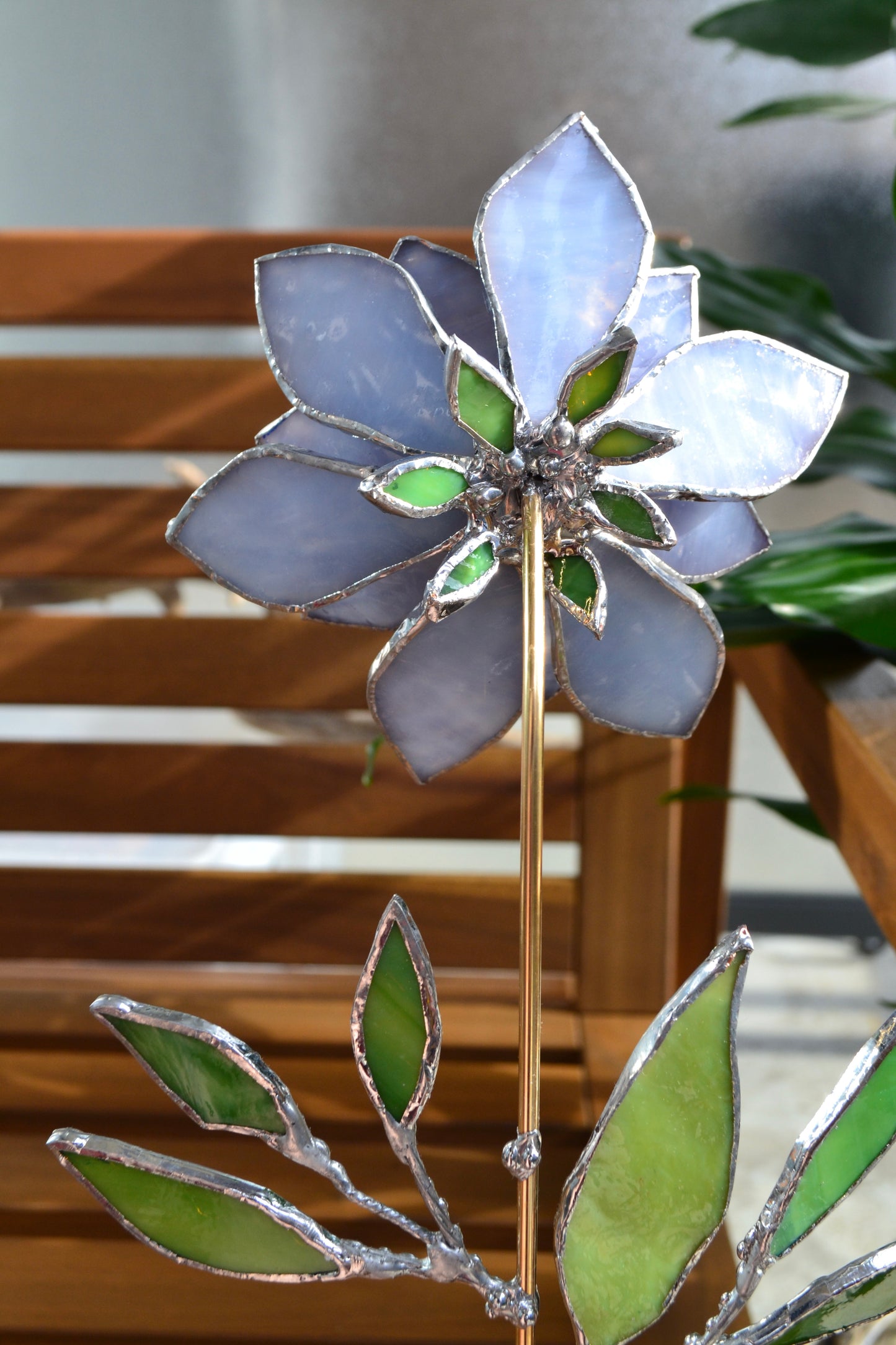 ".Beautiful Lily" Stained glass tropical flower 3D, Sun catcher, Table plant decor, Garden stake, wedding decor, Christmas gift